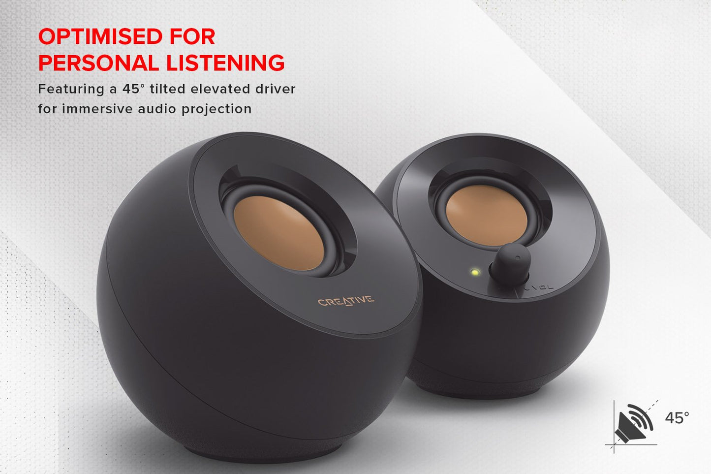 Creative Pebble 2.0 Altavoces de computadora alimentados por USB con Controladores de Campo lejano y radiadores pasivos para PC y portátiles (Blanco)