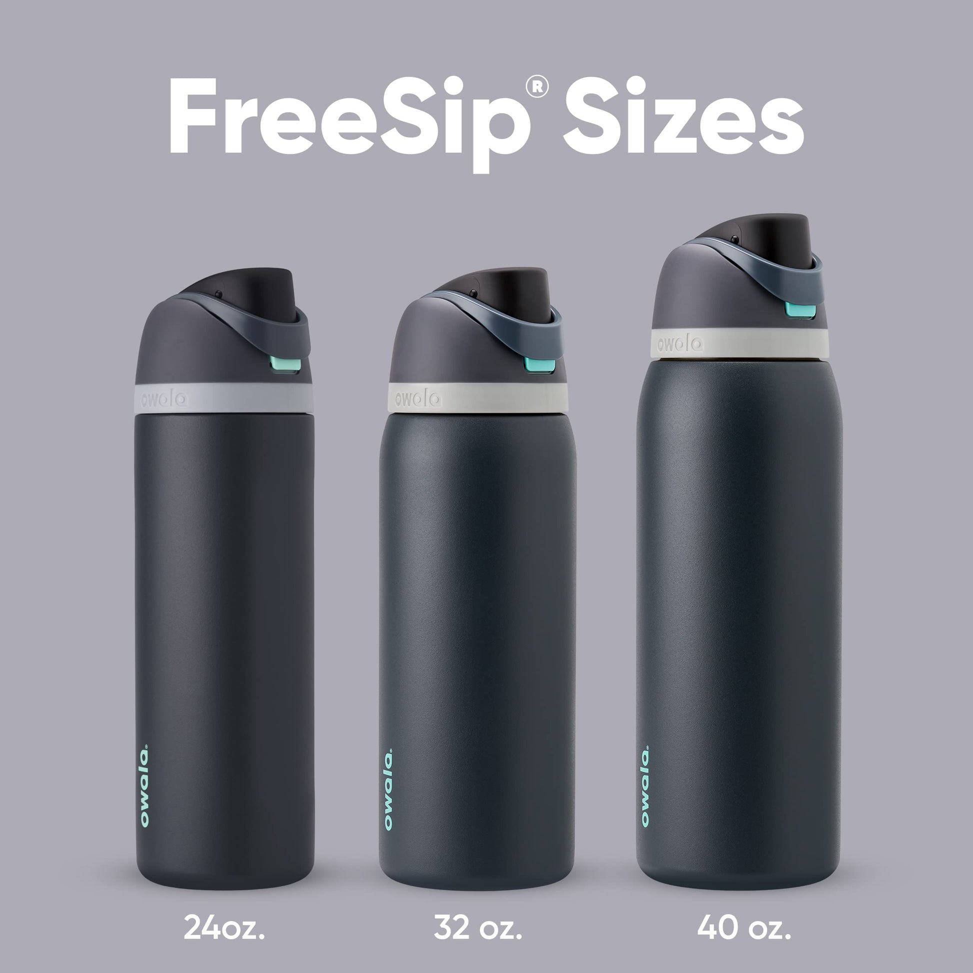 Botella de Agua de Acero Inoxidable Owala FreeSip Mezclilla con Pajita para Deportes y Viajes