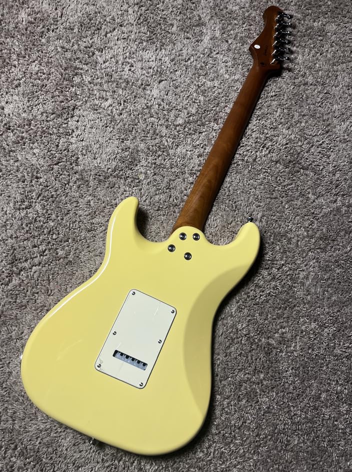 Jet Guitars JS400 VYW Strat Guitarra, pastillas HSS Alnico, cuerpo de madera de tilo maciza, cuello de arce tostado, trémolo de 2 puntos