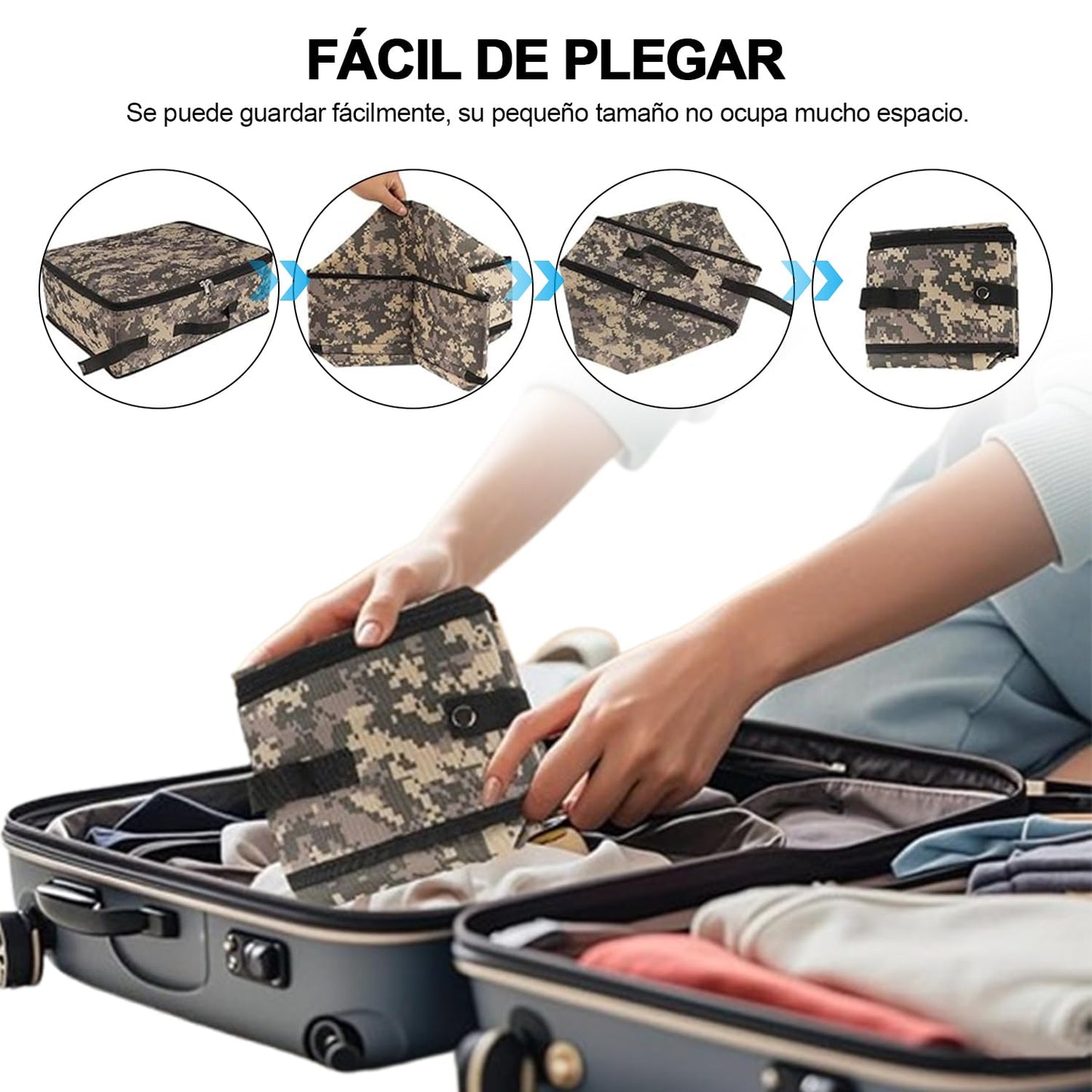 Caja de Arena Qutzix 40cm Azul Plegable para Viaje y Camping para Gato