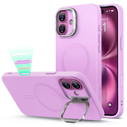 ESR - Funda para iPhone 16 Plus de silicona con botón de control de cámara y soporte, compatible con MagSafe, soporte para cámara integrado, funda magnética para iPhone 16 Pro Max, serie Cloud, rosa