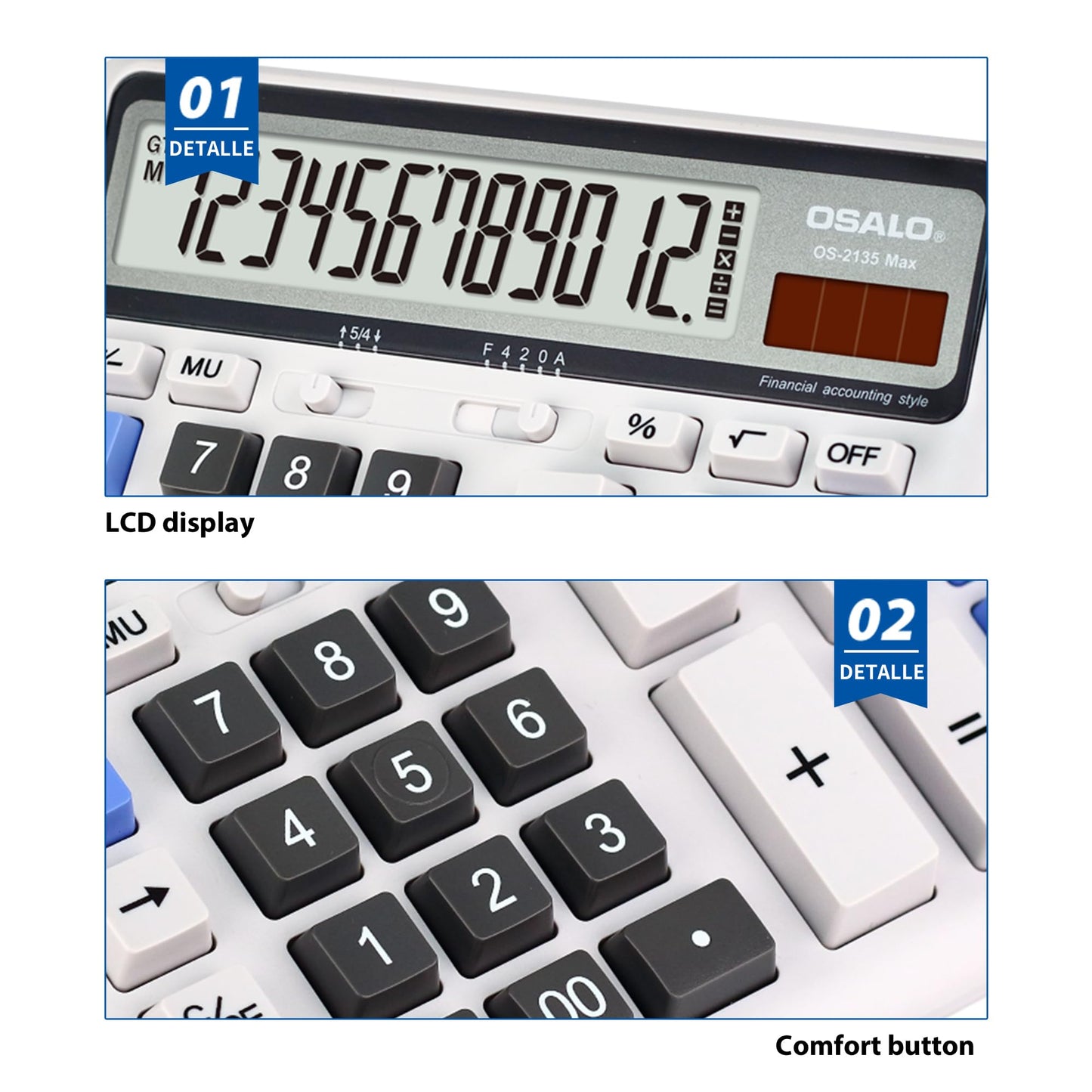 Calculadora de Escritorio Pendancy LCD Extra grande botón de Respuesta Gigante