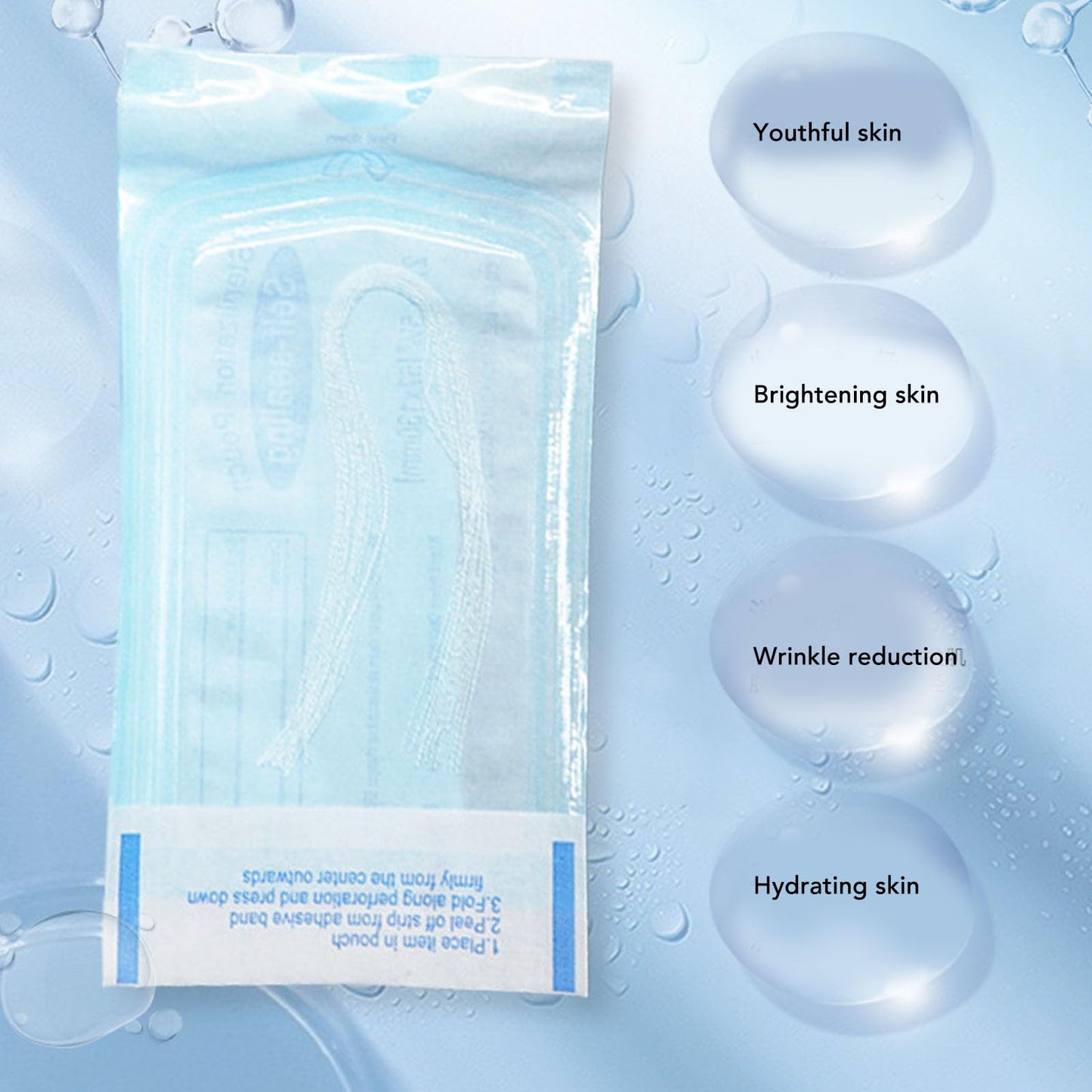 Hilo de Colágeno Absorbible, Mejora la Elasticidad, Hilo de Proteína Facial de 500 Piezas para Uso Doméstico