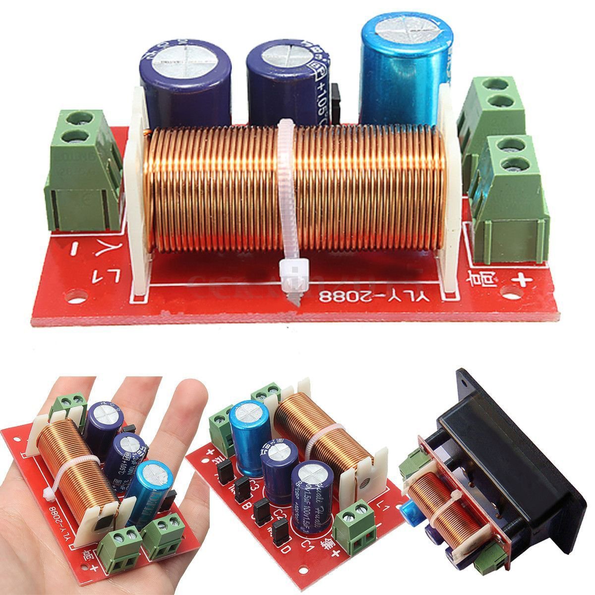 Divisor de Frecuencia Crossover de 2 Vías Ajustable de 400 W para Altavoces de Audio