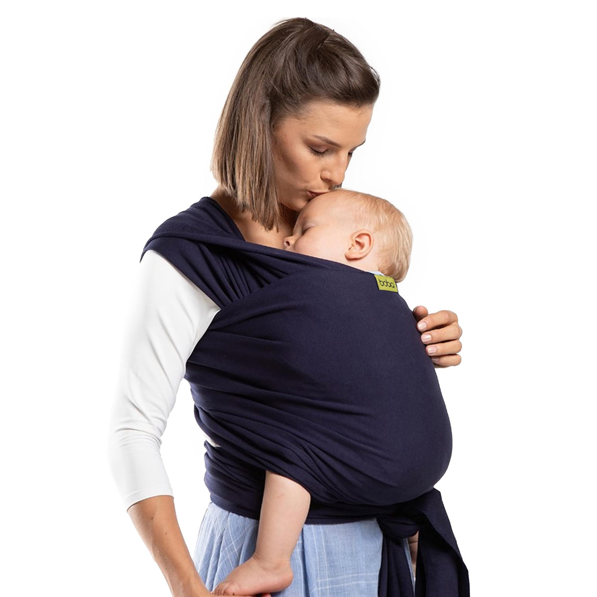 Boba Fular Elástico Portabebé Boba Wrap, para Bebés Recién Nacidos y Niños Hasta 16 Kg (Navy Blue)
