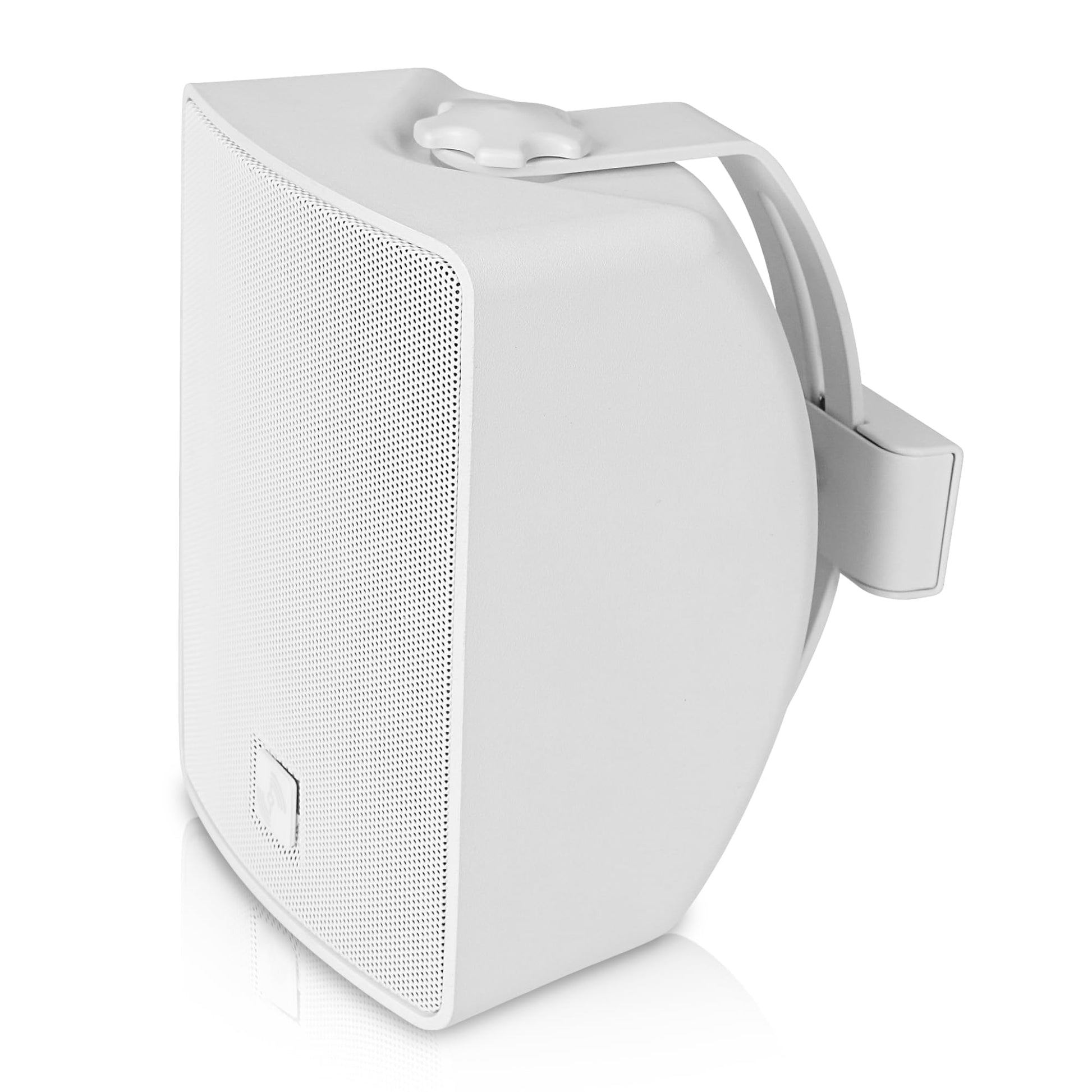 Sound Town - Par de altavoces de montaje en superficie resistente a la intemperie de 4.5 pulgadas, interiores y exteriores, 70 V/100 V/8 ohm, para instalación doméstica y comercial, blanco (TARVOS-4