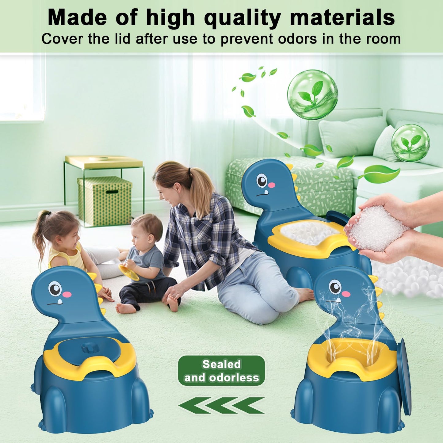 Inodoro de entrenamiento para ir al baño, asiento de entrenamiento para bebés y bebés, asiento de inodoro de dinosaurio para niños y niñas, niños pequeños, portátil de viaje con tapa, urinario,