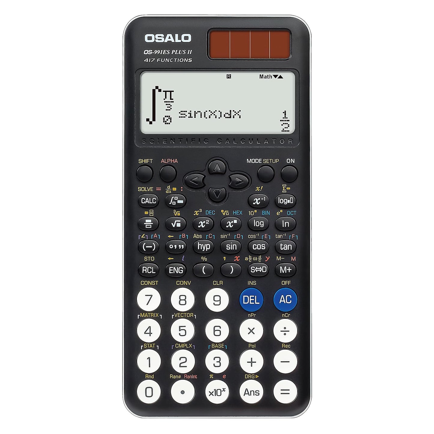Calculadora Científica Pendancy 417 Función 12 Dígitos Pantalla Escrita Solares y Batería para Estudiantes y Universitarios