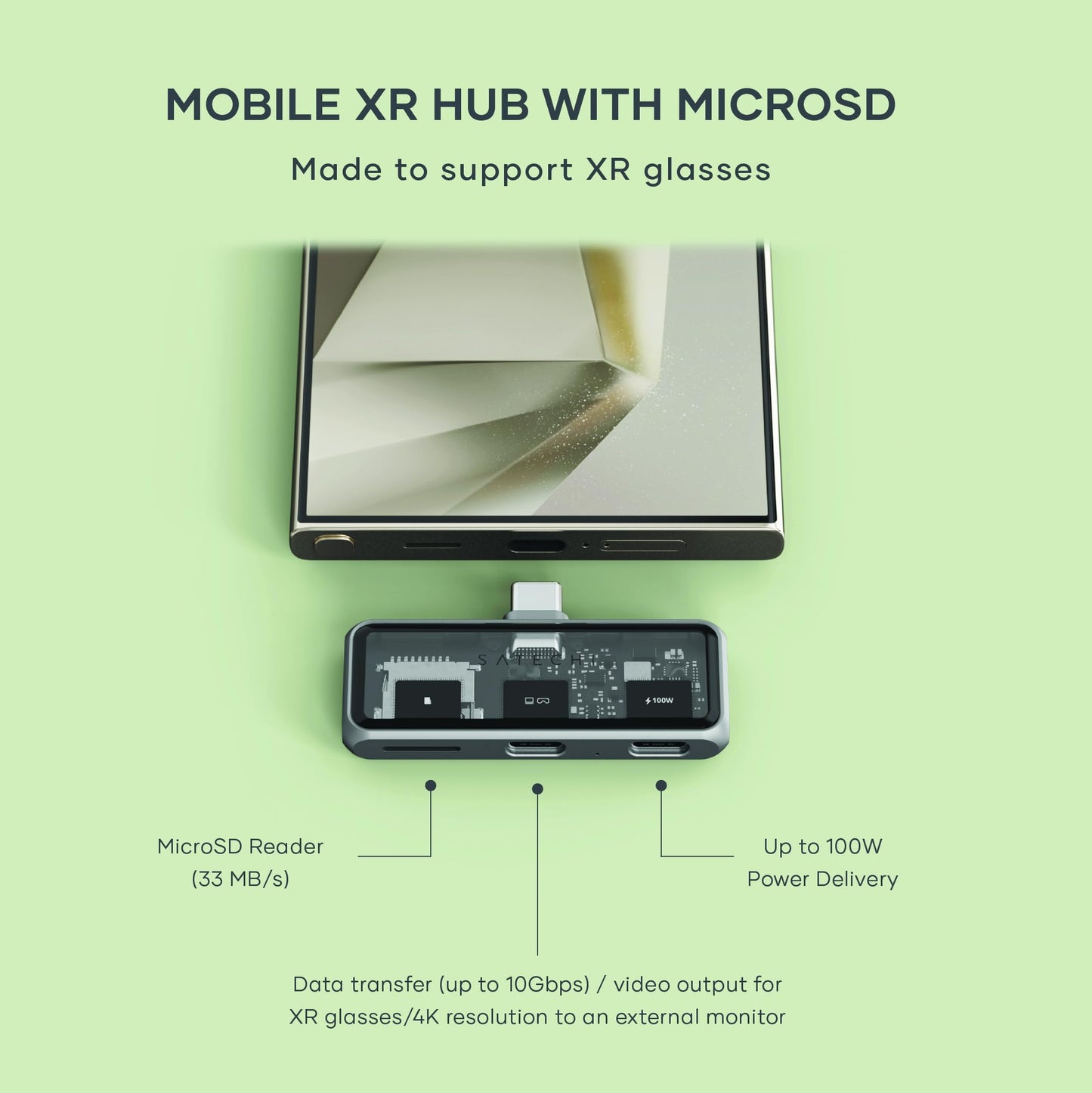 Hub USB-C SATECHI Plata con HDMI 4K y Carga 100W para iPad, MacBook, Switch OLED y Más