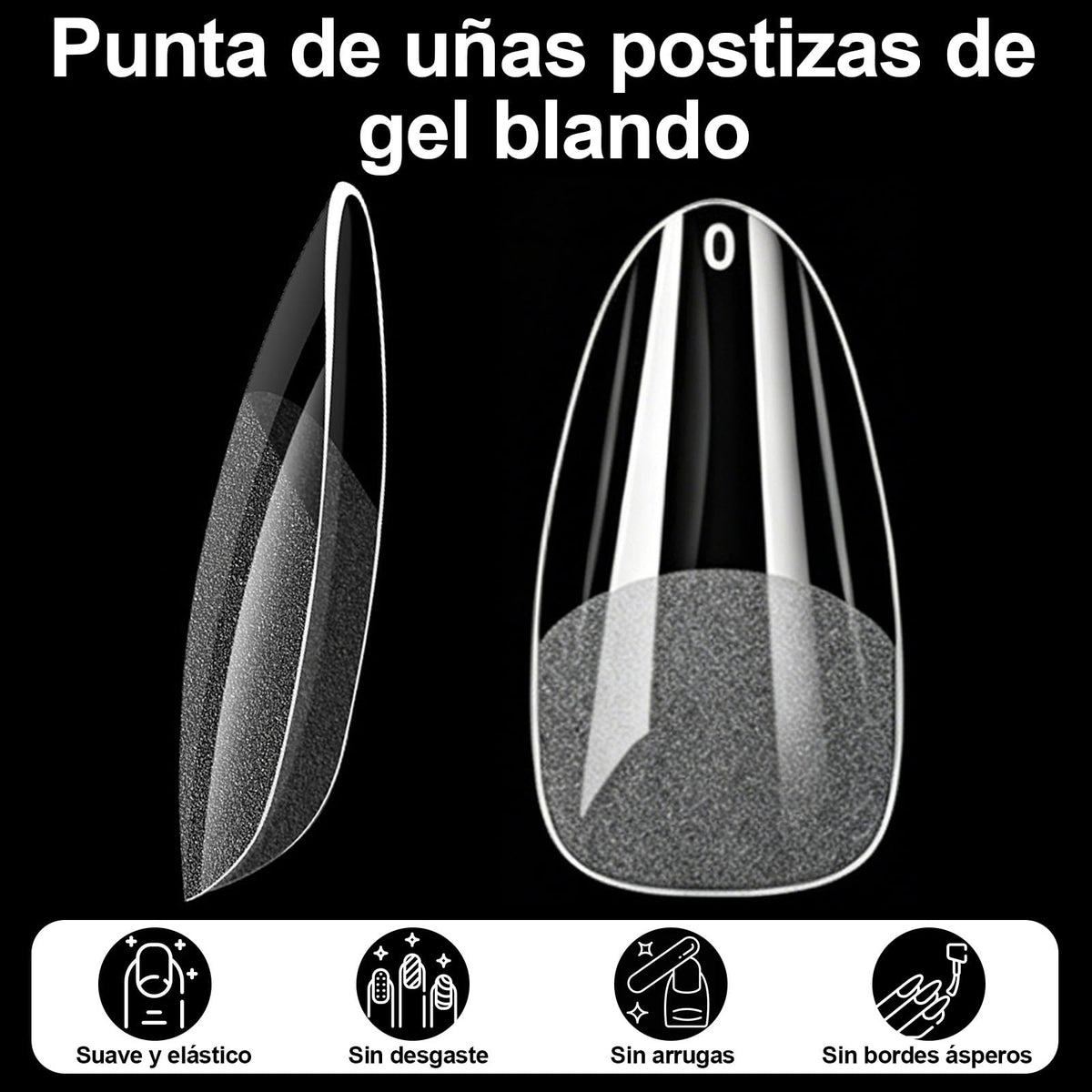 Kit de Uñas Acrílicas 8 en 1 con Pegamento 7 en 1 y Lámpara UV LED Blanca para Mujer