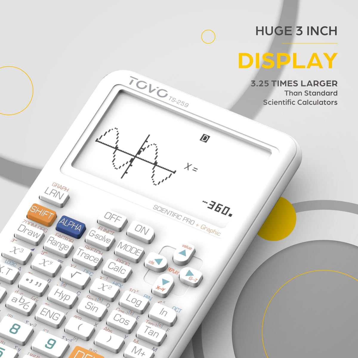 Calculadora Científica TOVO Pantalla Grande Multimodo para Estudiantes