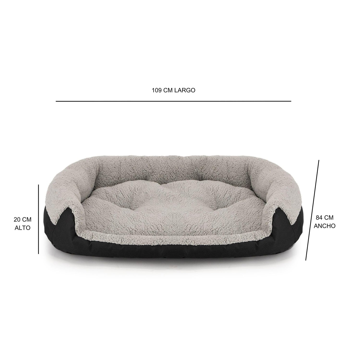 Cama para Perro Pets Apparel Hills Negra con Forro Acolchonado X-Large