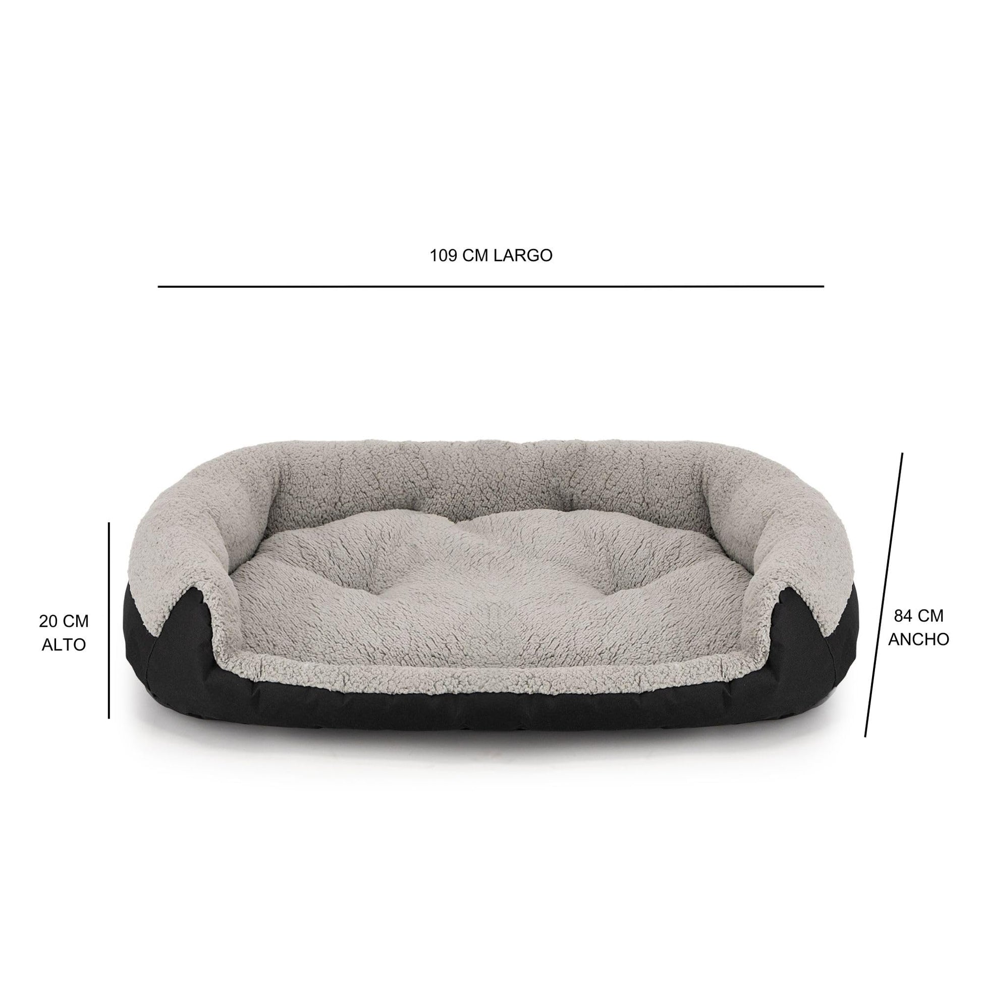 Cama para Perro Pets Apparel Hills Negra con Forro Acolchonado X-Large