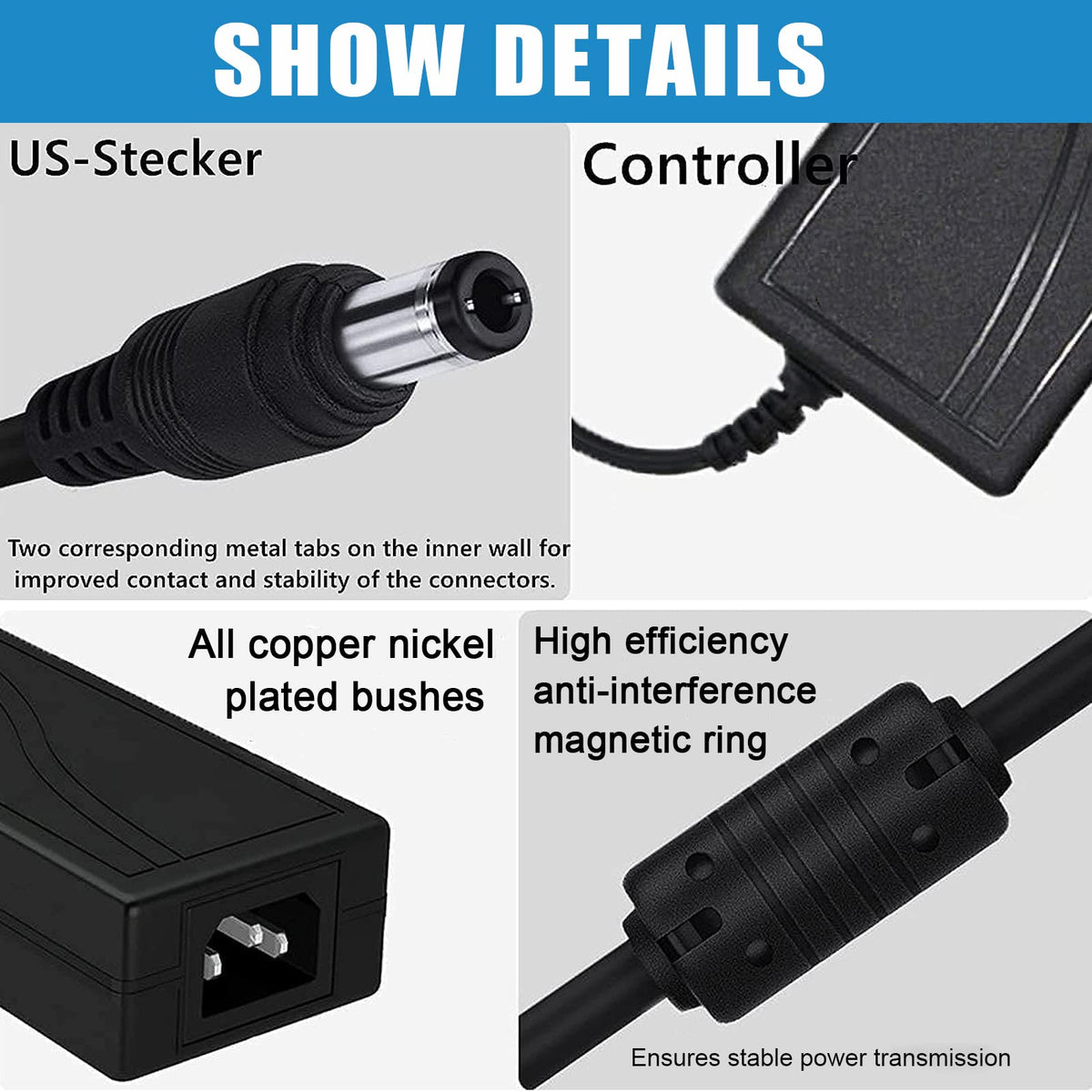 Adaptador de Alimentación Meiyue Negro 12V 6A para Luces de Barra LED