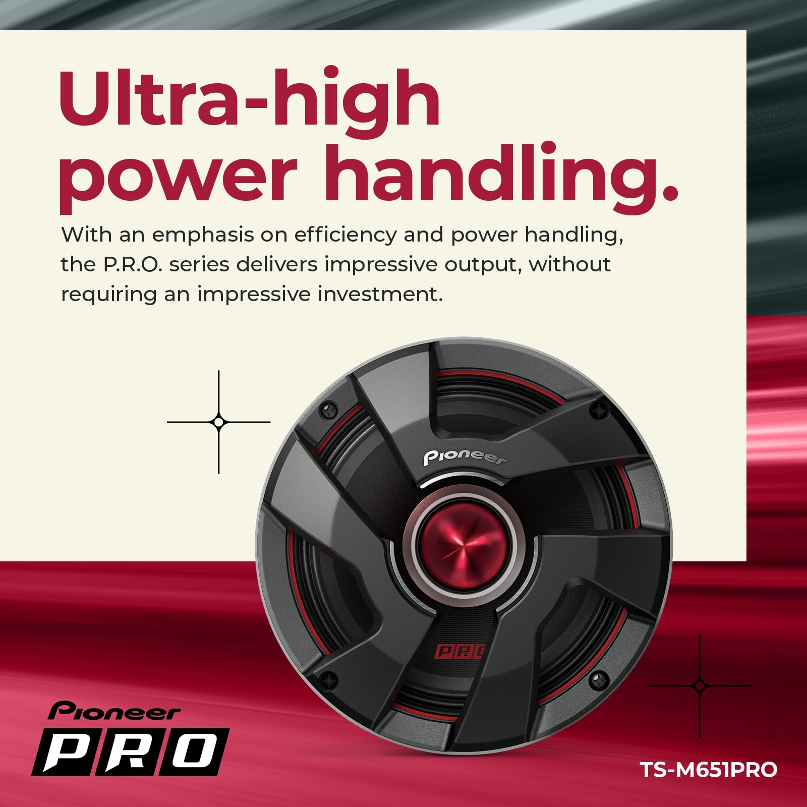 Altavoces PIONEER P.R.O. Series TS-M651PRO 6.5 Pulgadas 300W Alto SPL Audio Profesional para Automóviles