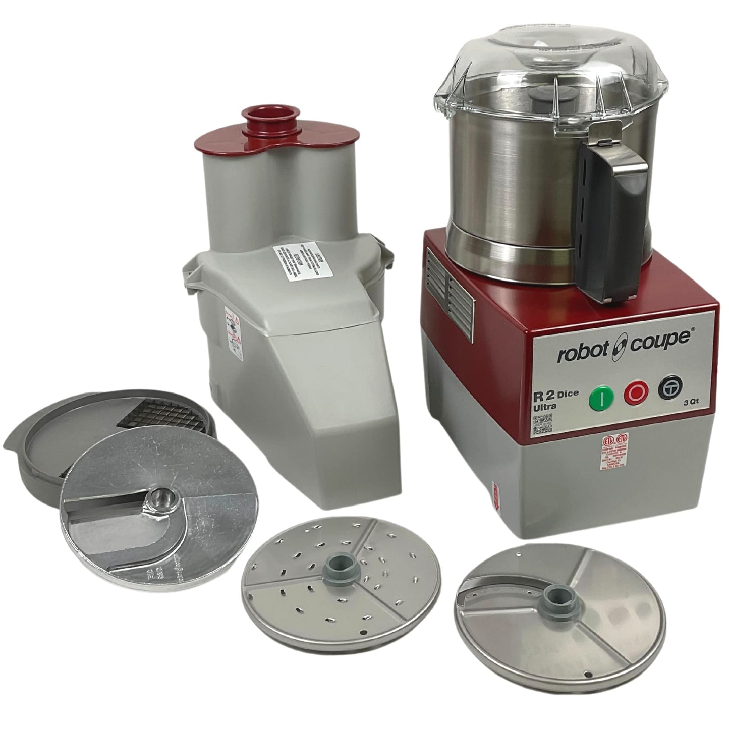 Procesador de Alimentos Robot Coupe R2U DICE Acero Inoxidable con Tazón de 3 Cuartos y Alimentación Continua
