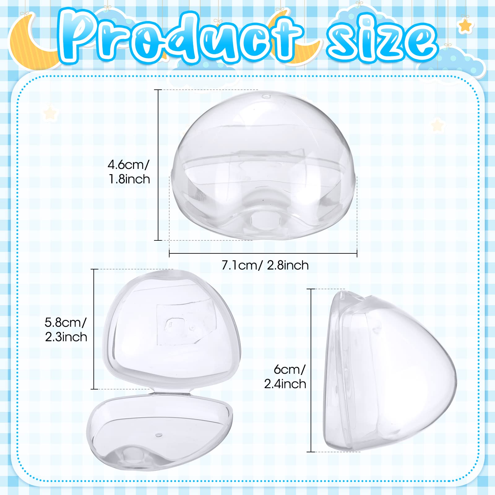 Estuche para Chupón Bebé Transparente con Clip para Viajes