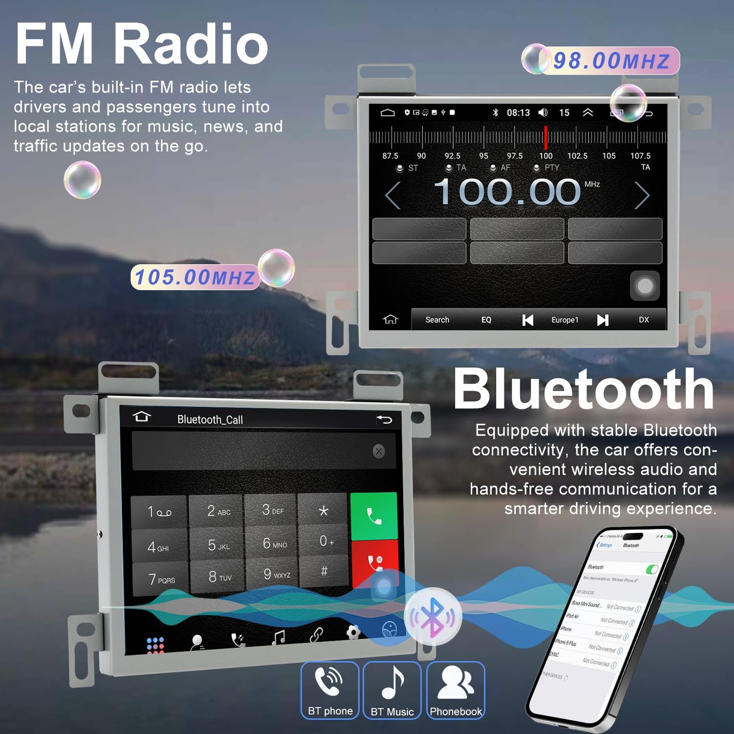 Radio para Coche de 4+64 GB para Jeep Grand Cherokee 2014-2021, Dodge Challenger Charger 2015-2023, RAM 1500/2500/3500 2013-2018 Estéreo, CarPlay, GPS (Solo Compatible con Pantallas de 8,4 Pulgadas)