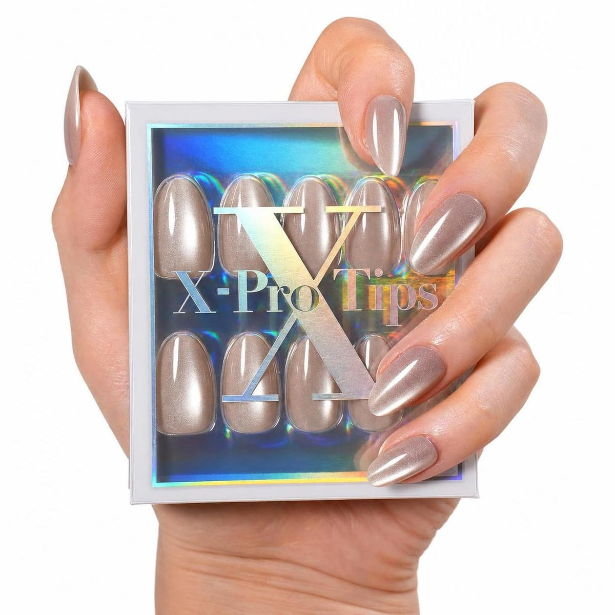 SXC Uñas postizas de la marca Cosmetics | Serie X1, almendra corta (034 Velvet Taupe)