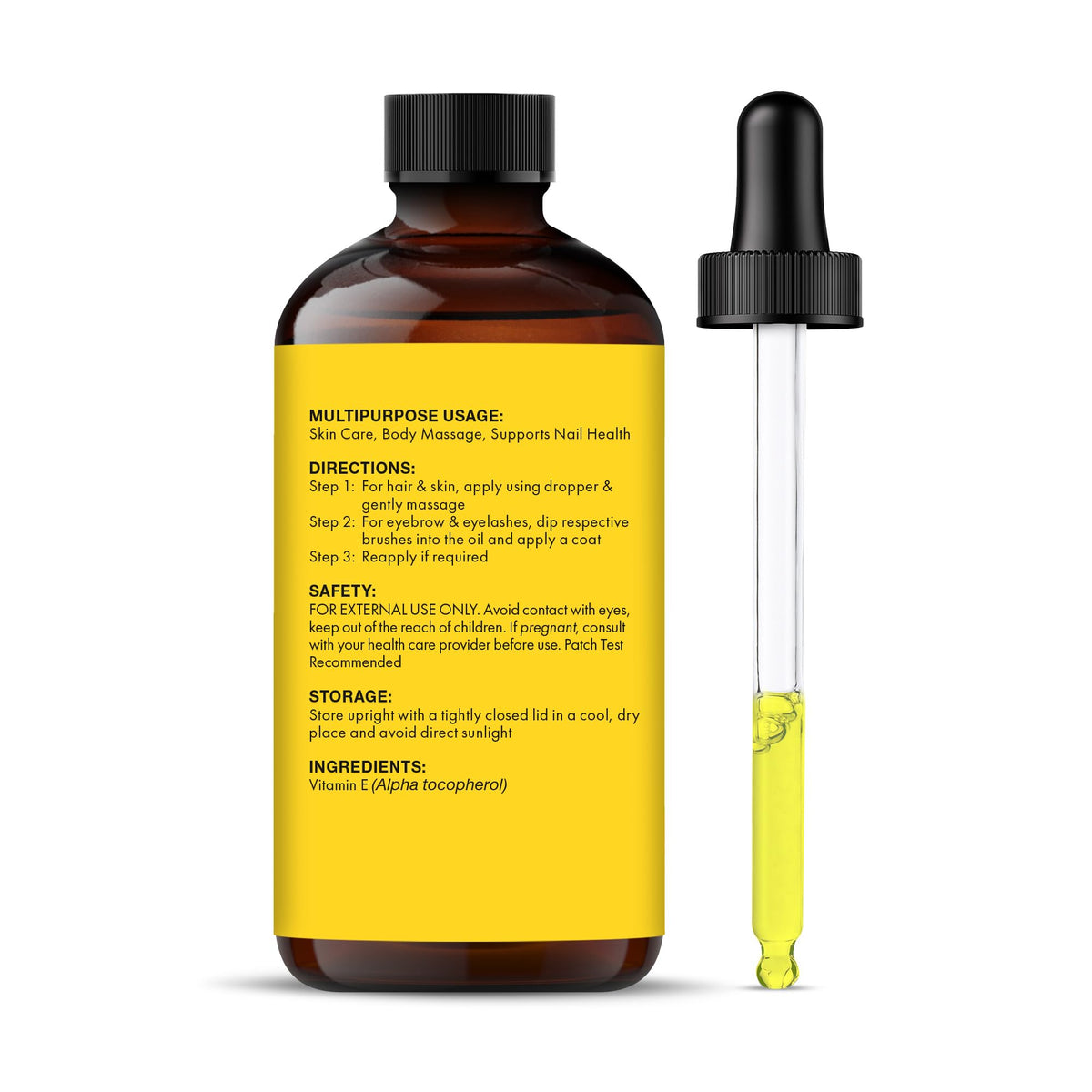 MAJESTIC PURE- Aceite de vitamina E - 100% puro y natural, 20 000 UI | Calidad prémium, prensado en frío y tocoferol para reparar