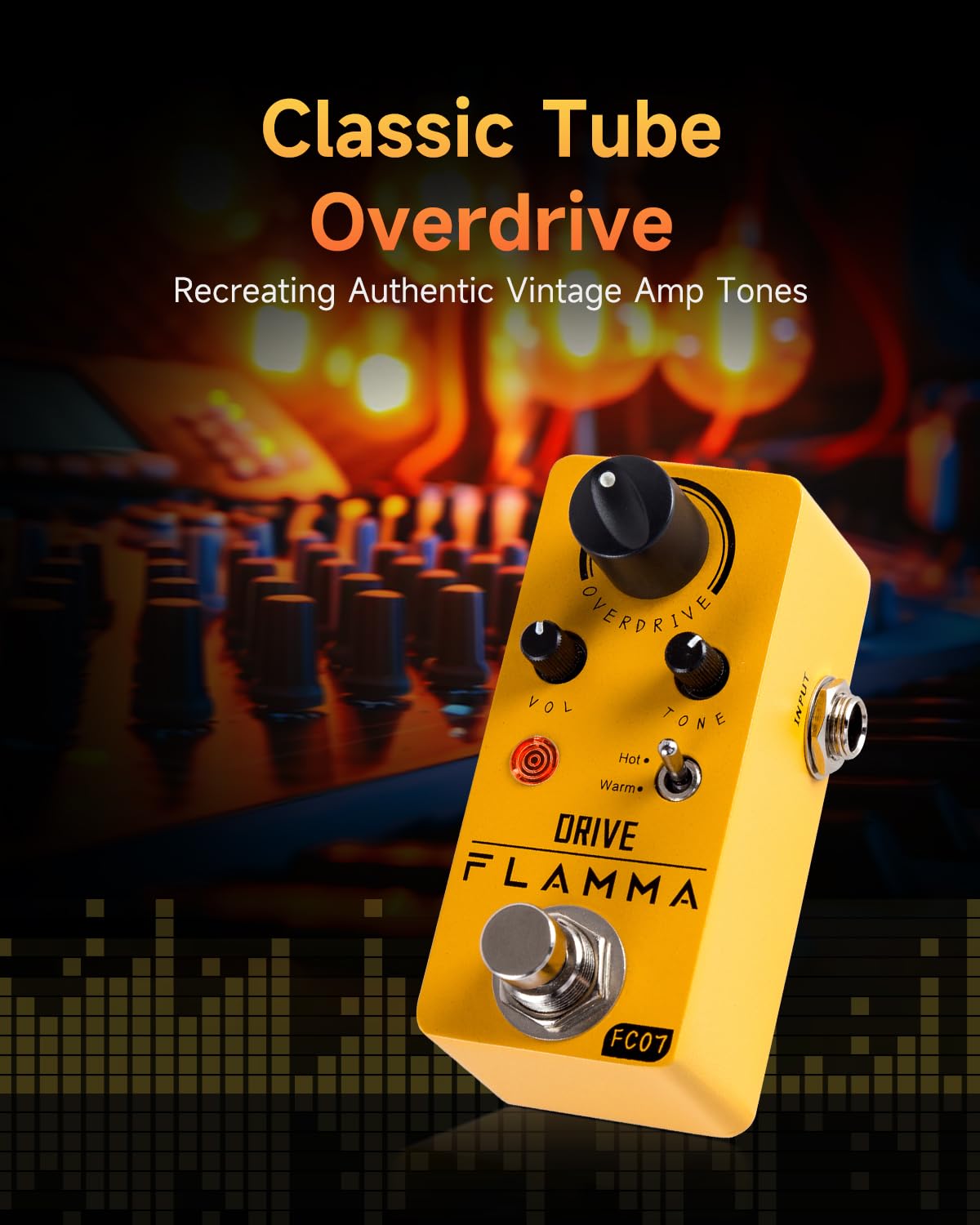 Pedal de Sobremarcha FLAMMA FC07 Rojo con 2 Modos para Guitarra Eléctrica
