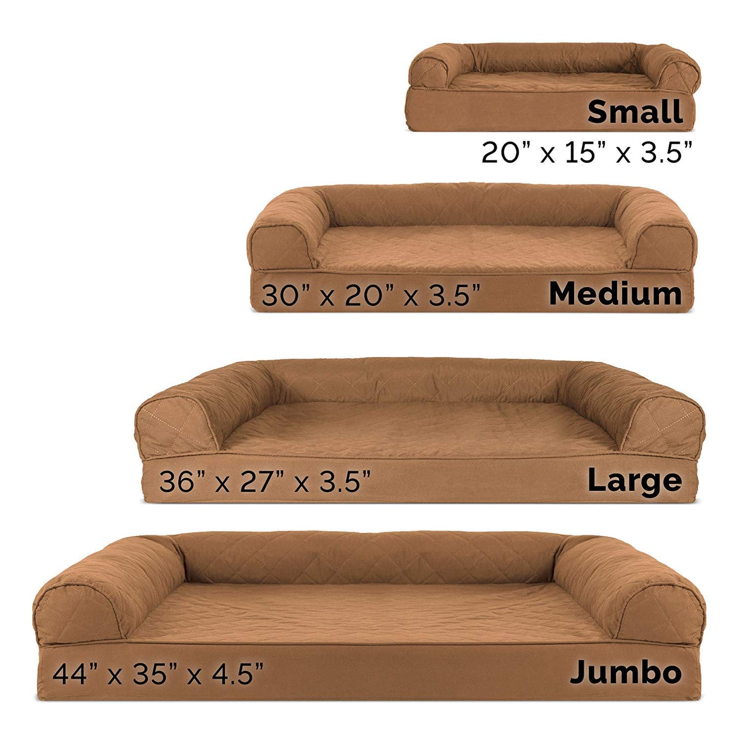 FurHaven Small Quilted Orthopedic Sofa Pet Bed for Dogs and Cats, Wine Red, Café cálido