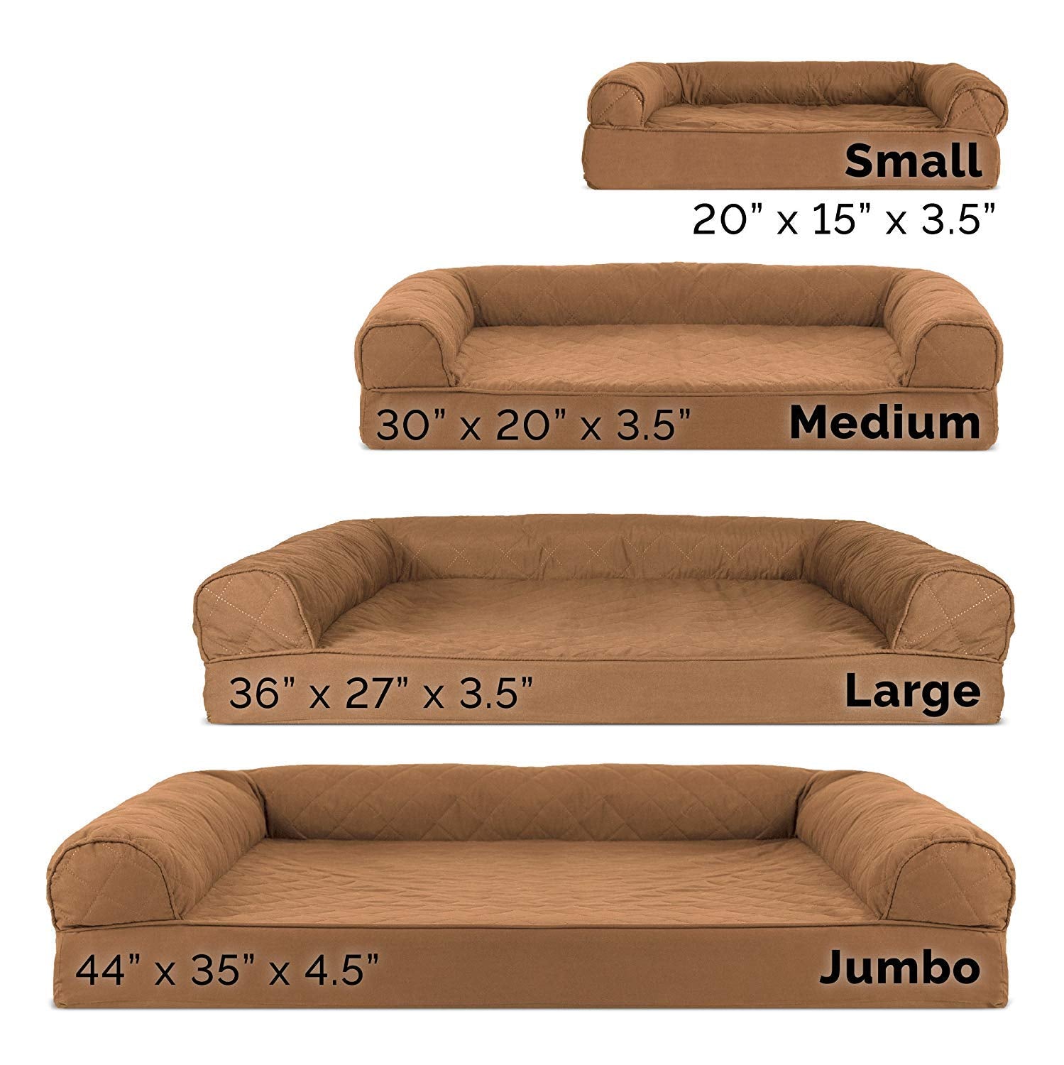 FurHaven Small Quilted Orthopedic Sofa Pet Bed for Dogs and Cats, Wine Red, Café cálido