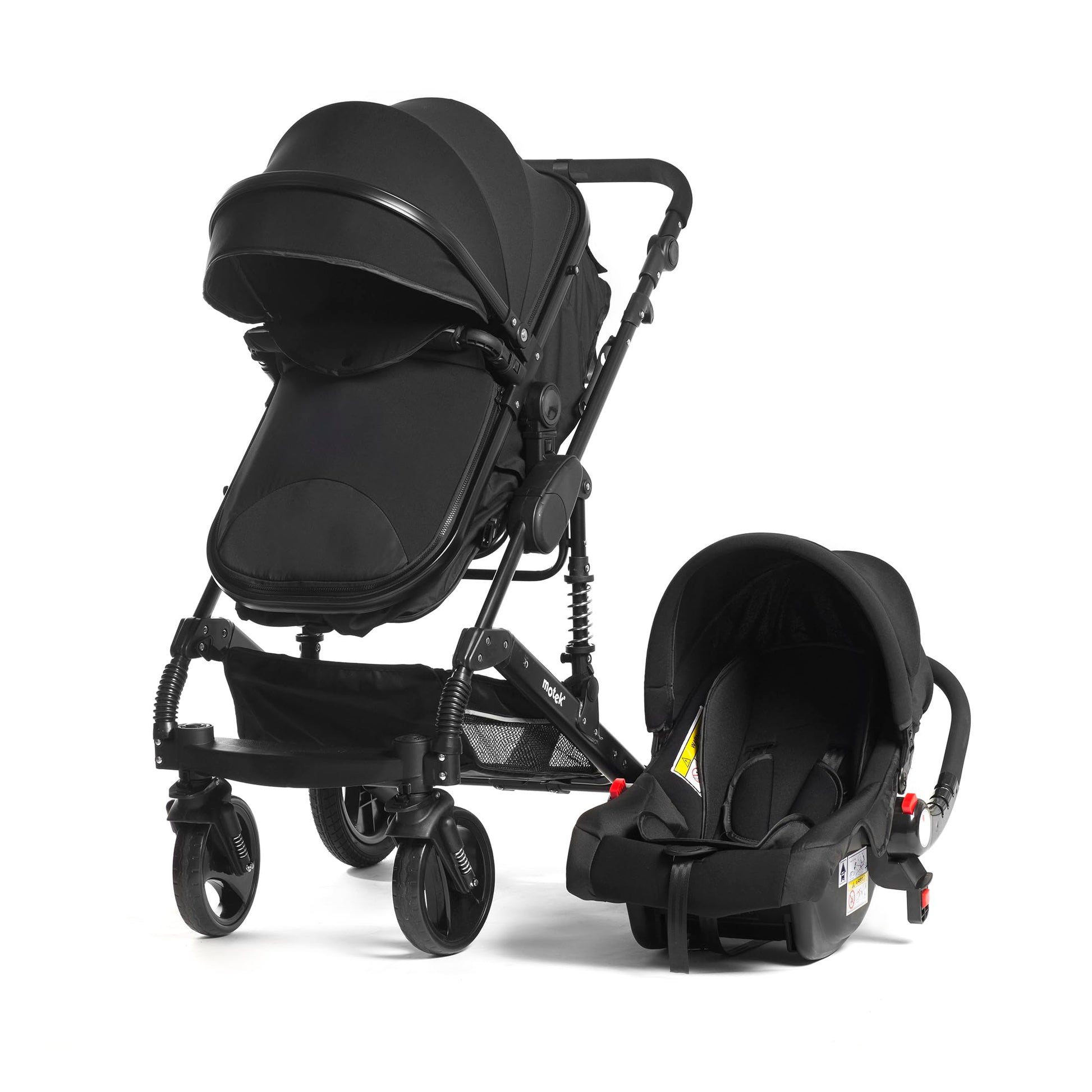 Carriola Bebe Motek Dan Plus 3 en 1 Portabebe Aluminio Negro