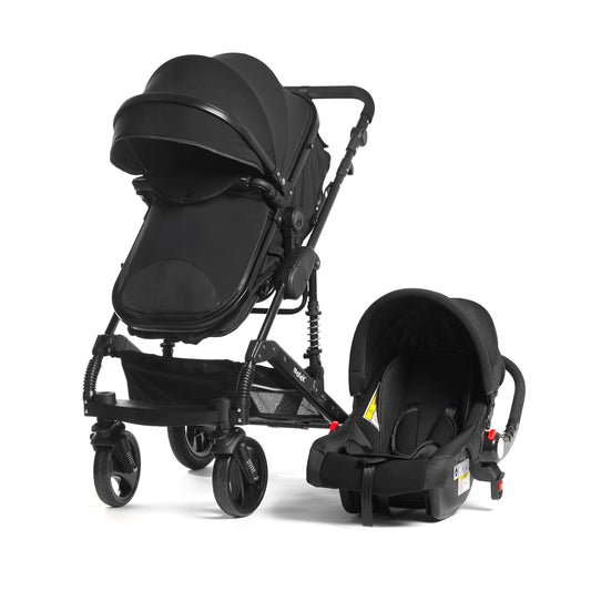 Carriola Bebe Motek Dan Plus 3 en 1 Portabebe Aluminio Negro