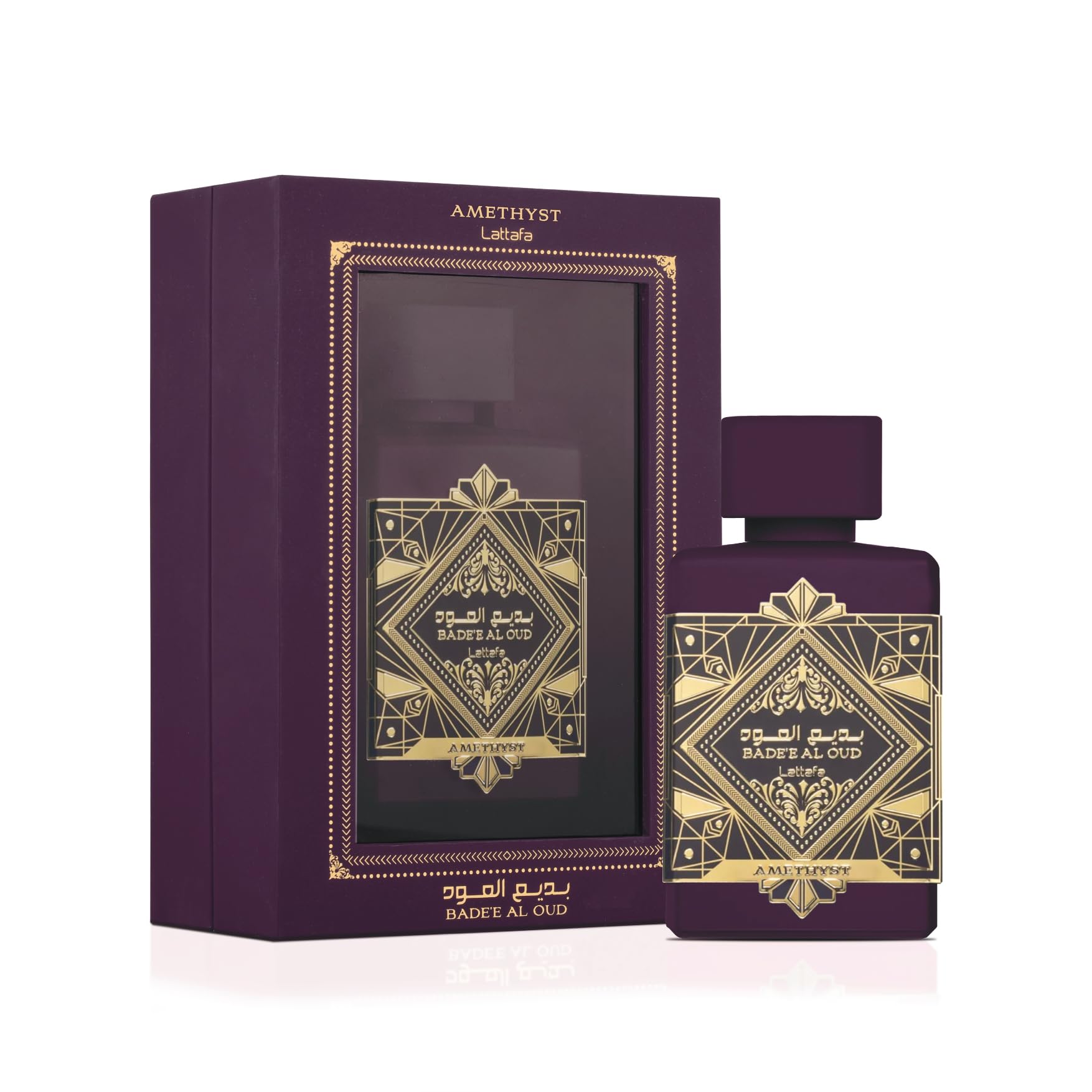 Lattafa Bade'e Al Oud Amethyst for Unisex Eau de Parfum Spray, 3.4 Ounce