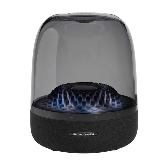 Harman Kardon Aura Studio 4, Bocina Inalámbrica Bluetooth, 100W de Potencia, Efecto de Luz Ondulado, Materiales Reciclados - Negro