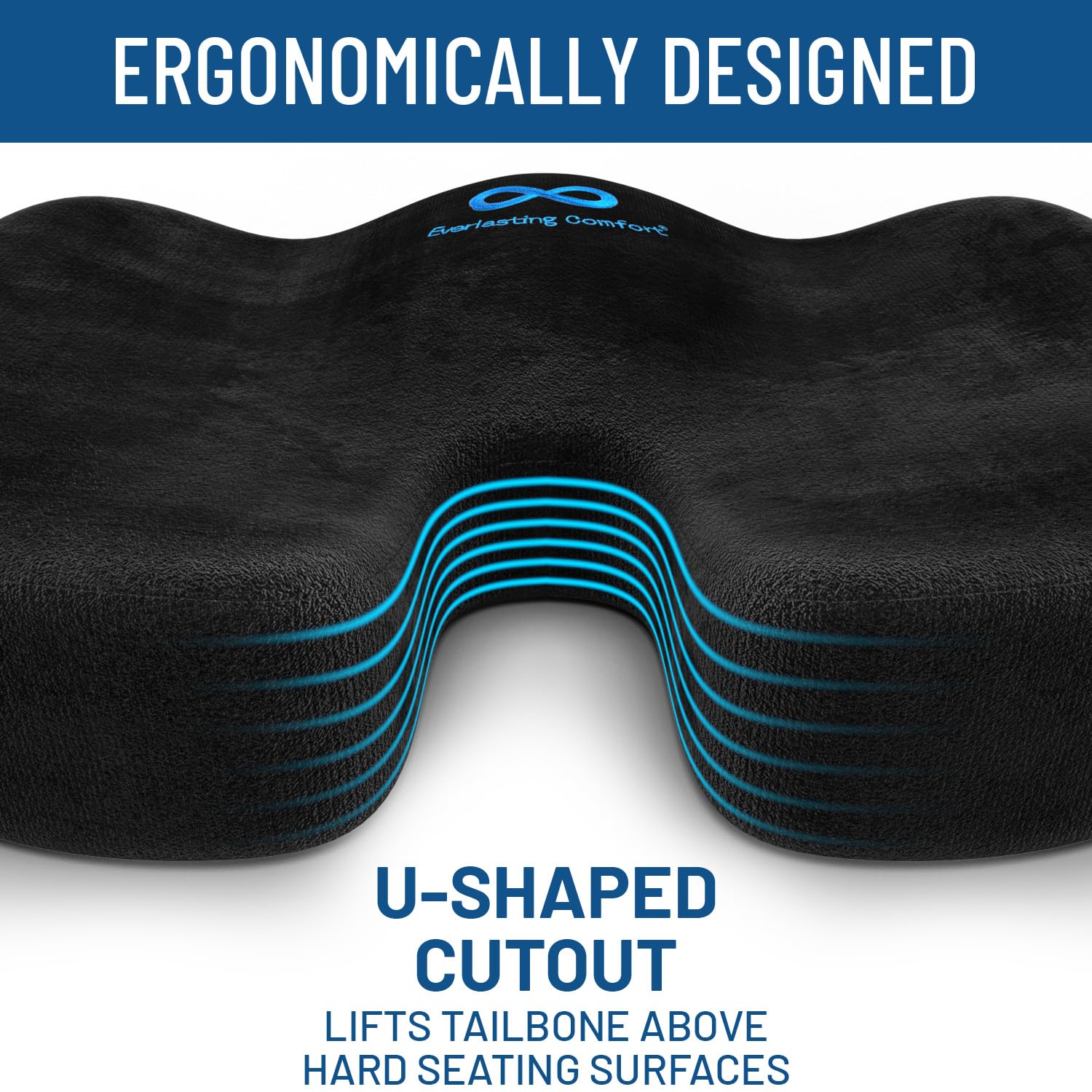 Almohada Lumbar Everlasting Comfort Viscoelástica Alta Calidad para Apoyo y Comodidad en Silla de Oficina