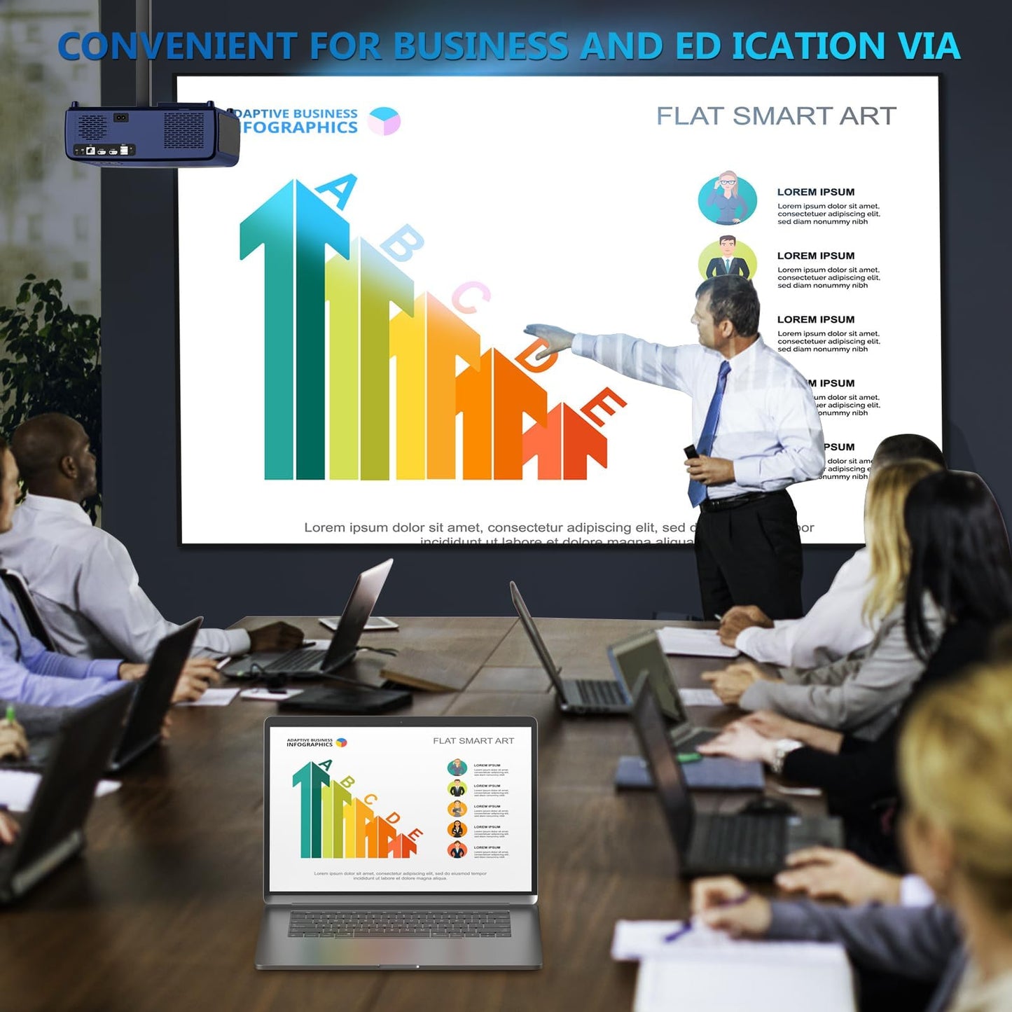 Proyector 4K XNoogo Exterior Negro con WiFi 6 y Bluetooth 5.2