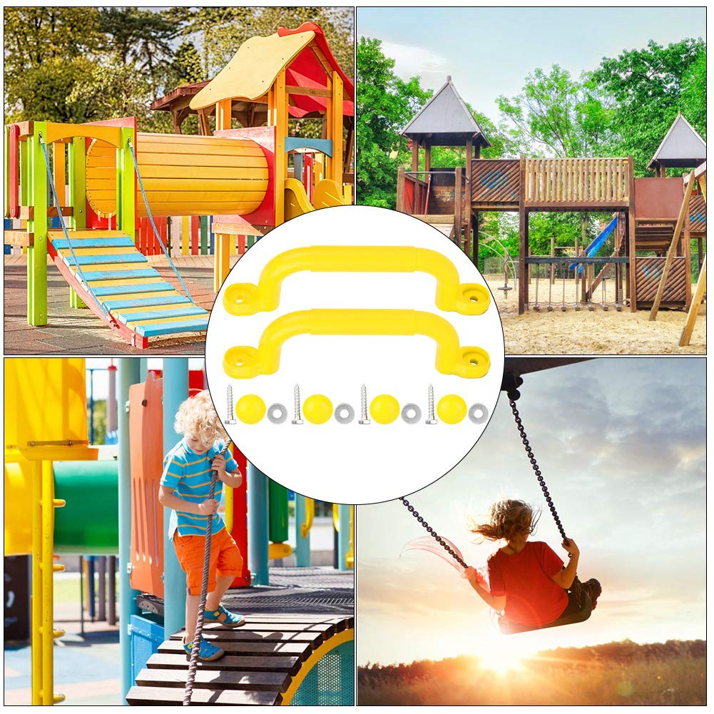 Alomejor Juego Asas de Agarre para niños Juegos de Seguridad Antideslizante Juego de Asas Tornillos Kits para la casa del árbol de Escalada de Juguete Columpio de Accesorios