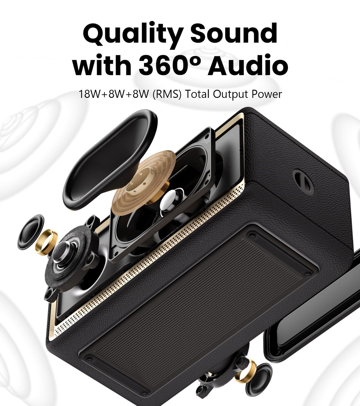 Edifier ES60 Altavoz Bluetooth, portátil con emparejamiento estéreo, IP66 a prueba de polvo y agua, 9H de tiempo de reproducción, BT5.4, 34W RMS, conexión de dispositivo dual, luz ambiental para