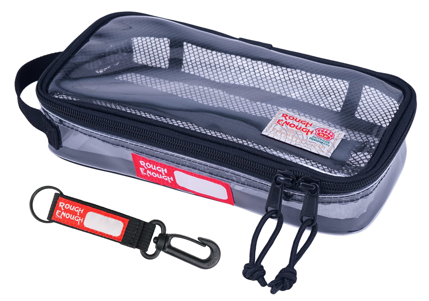 Rough Enough TSA ECO Clear Transparent Multi-Purpose Toiletry Tool Classify Bag (Black)