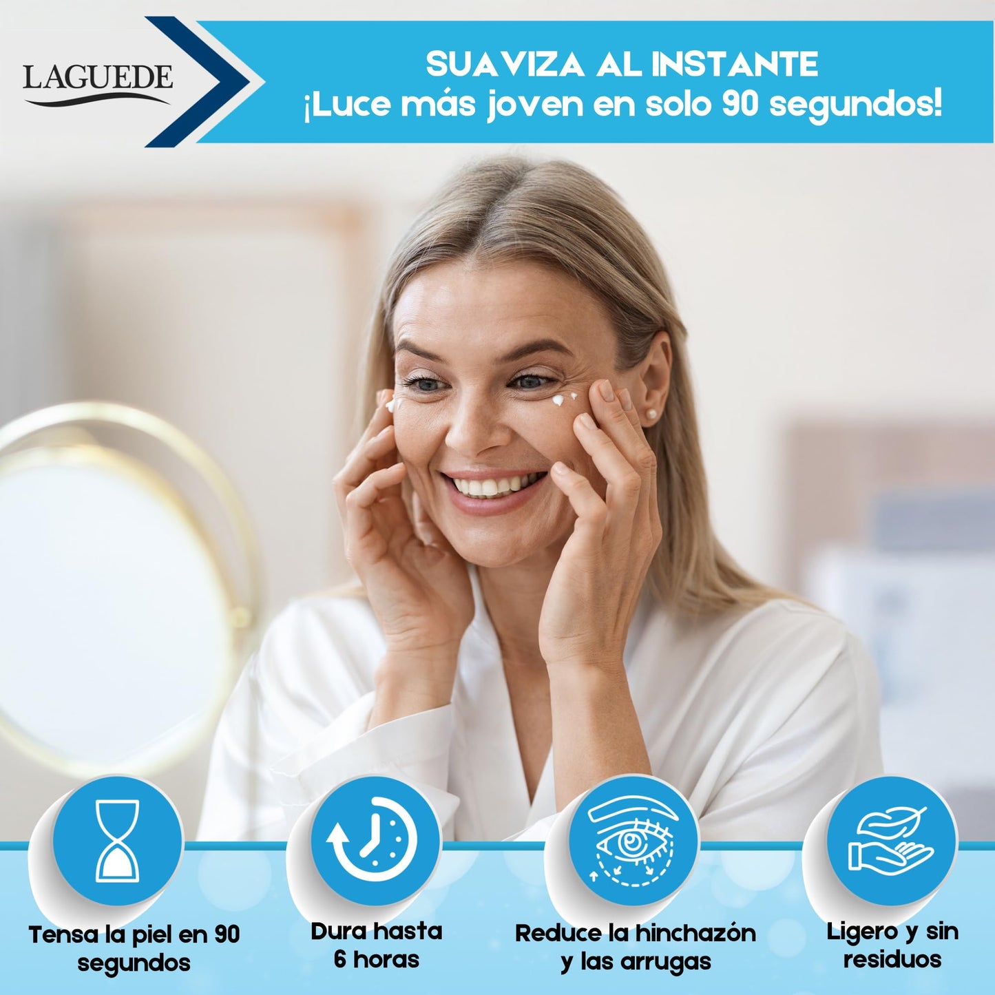 Skintight. Gel Eliminador Bolsas de Ojos Con Efecto Lifting Tensor Quita y Desinflama Bolsas Ojeras Líneas De Expresión y Arrugas - Gel Eye Tightener Para Mujeres y Hombres Apto Todo Tipo de Piel (5 sobres)