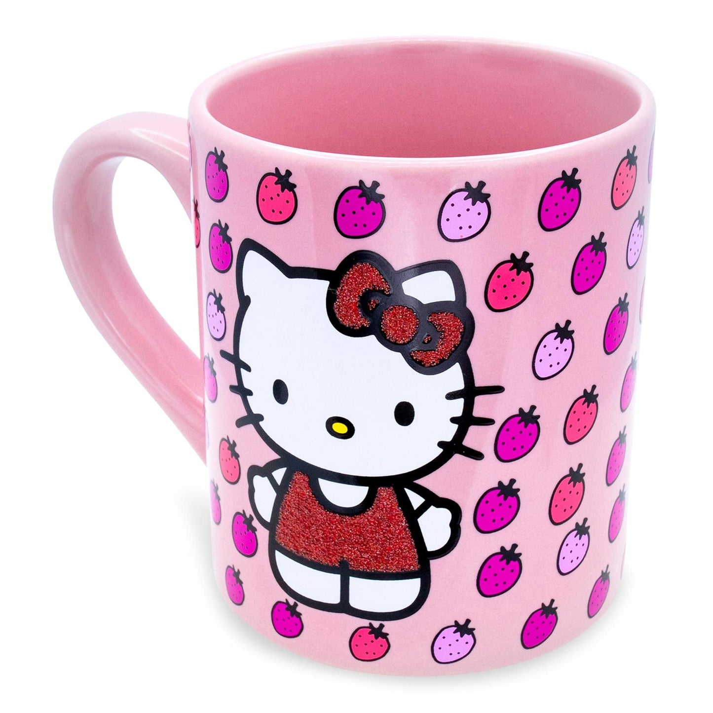 Taza de Cerámica Silver Buffalo rosa con Purpurina Hello Kitty