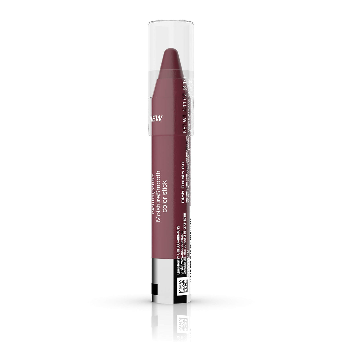 Neutrogena Moisturesmooth Color Lipstick, 80 Rich Raisin, .011 Oz.