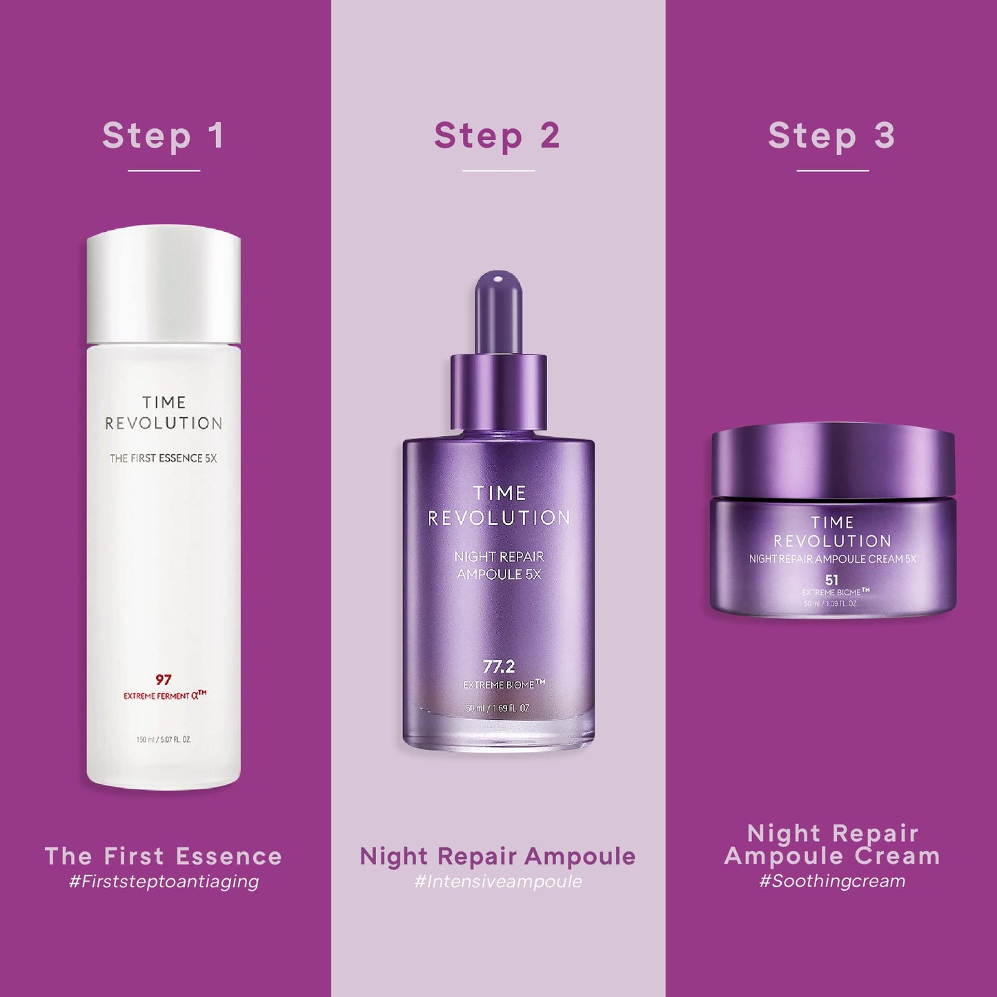 Missha - Time Revolution Night Repair Ampoule 5x '50ml'