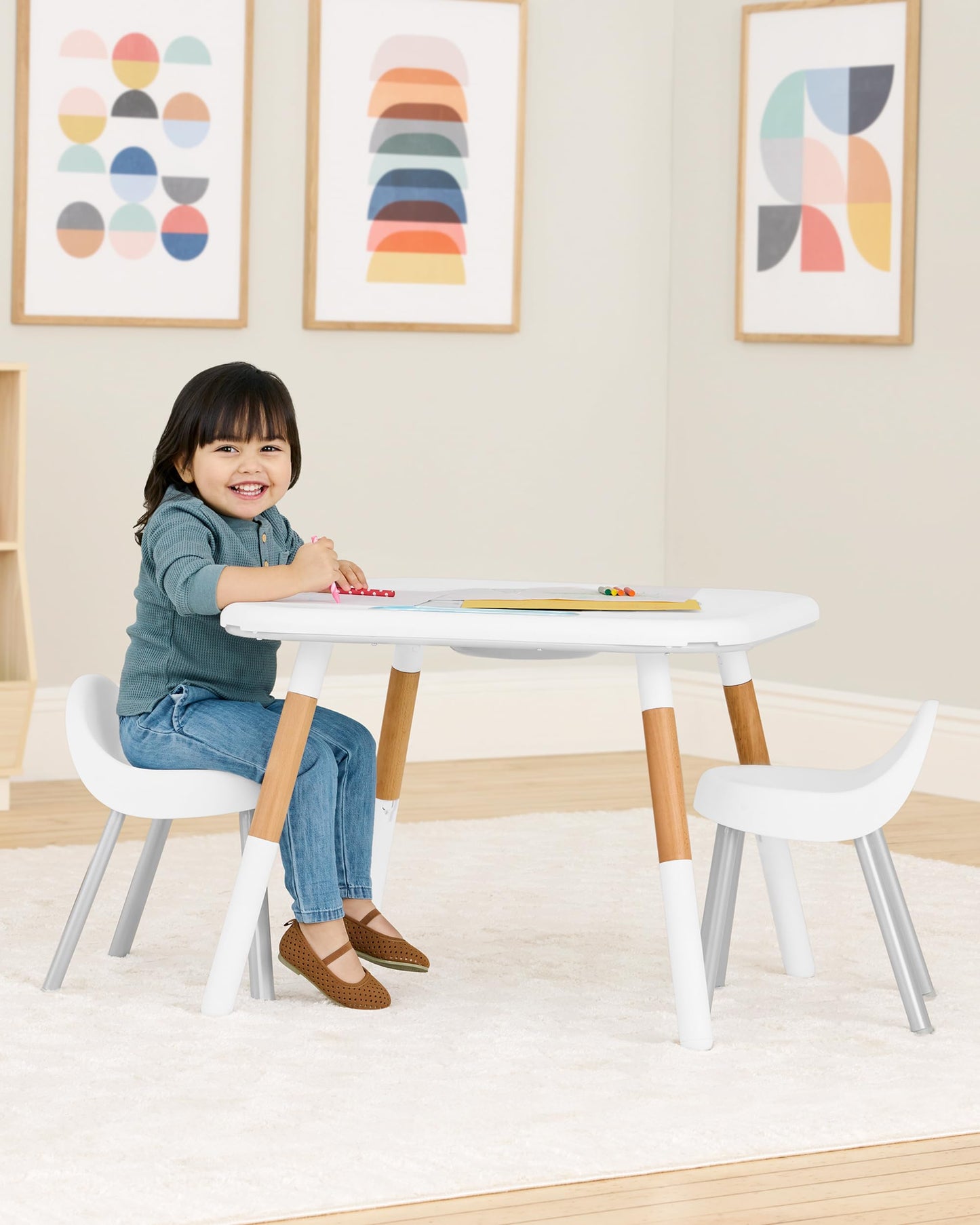 Centro de Actividades Skip Hop Discoverosity Montessori y Mesa de Juego Azul para Bebés a Partir de 4 Meses