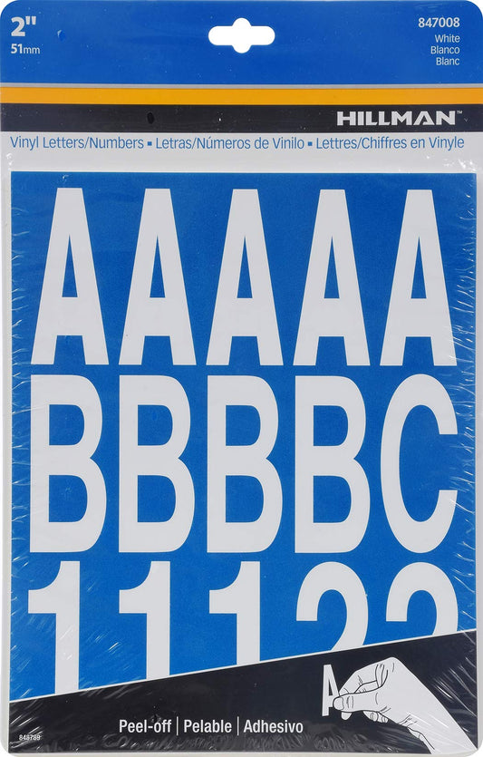 Hillman 847008 - Kit de letras troqueladas, color blanco, 2 pulgadas