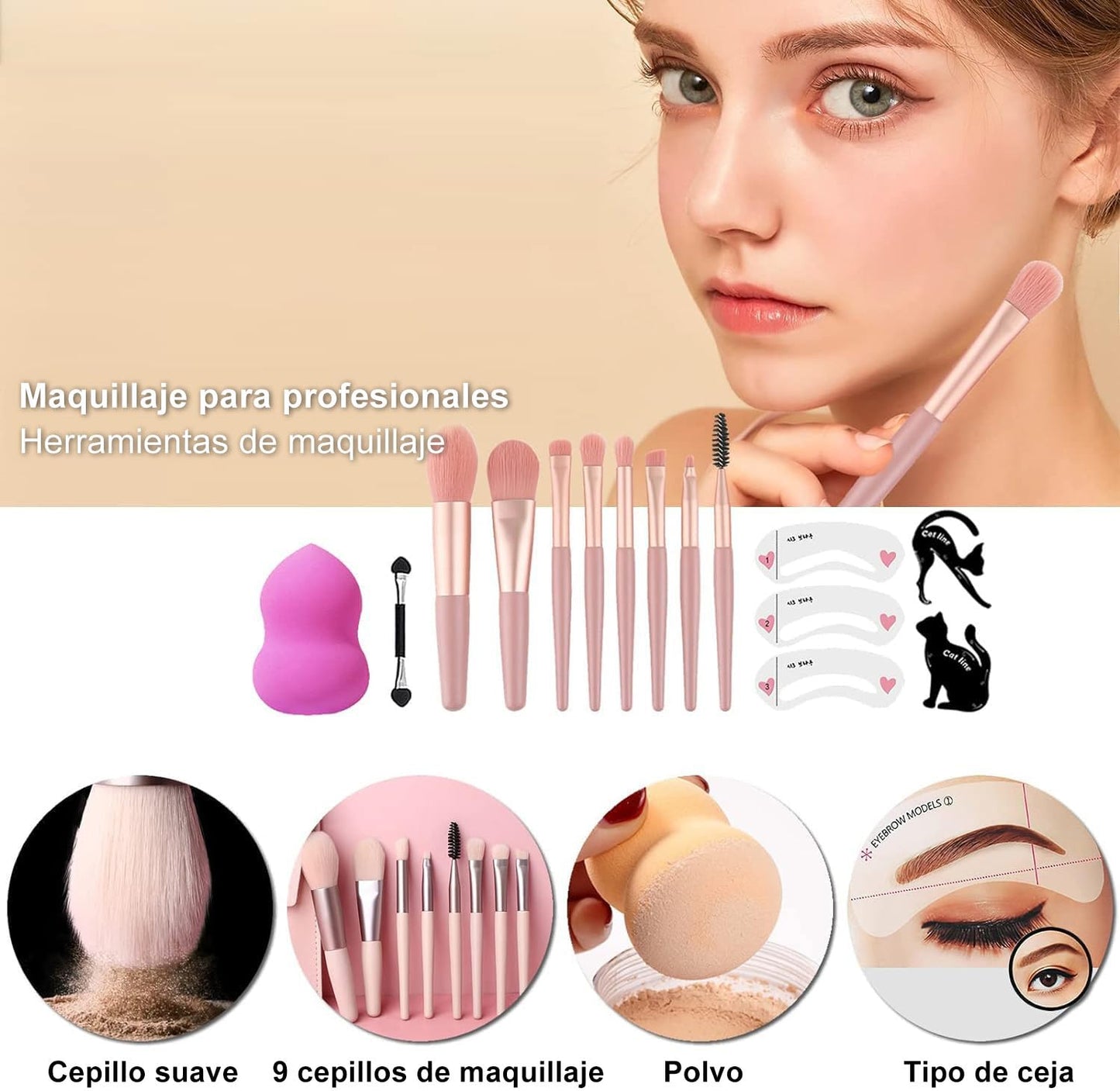 Kit de Maquillaje MISS ROSE Todo en Uno | Cosméticos para Mujer