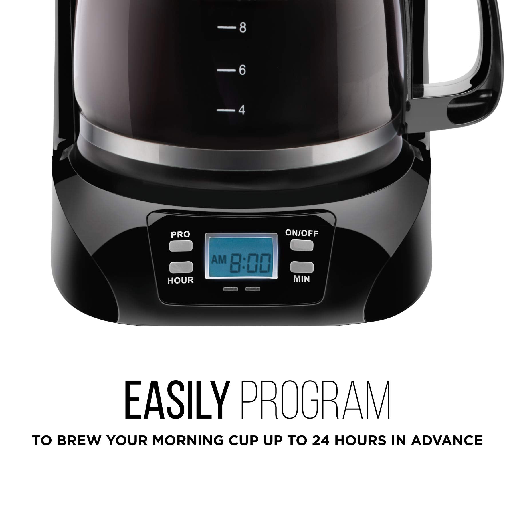 Chefman | Cafetera Programable | 12 tazas | Goteo | Filtro Reutilizable | Acero Inoxidable