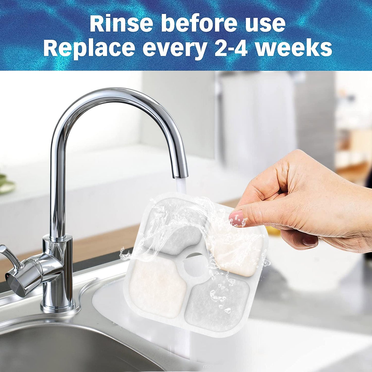 Filtros de Fuente de Agua Samaneja Blanco Compatibles con Cat it Pixi Paquete de 8 Reemplazo de Triple Filtración para Gatos