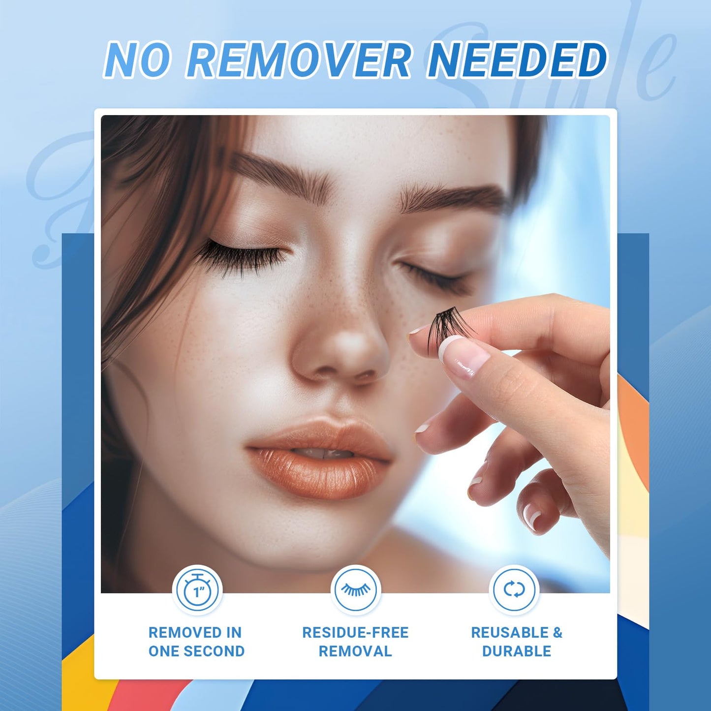 NAGARAKU Grupos De Pestañas Autoadhesivos Para 48 Pcs No Necesita Pegamento Ni Removedor Presión En Un Solo Paso Pestañas Reutilizables Prepegadas En Casa Fairy Style SA-DIY-04(0,07mm C 10-16mm)