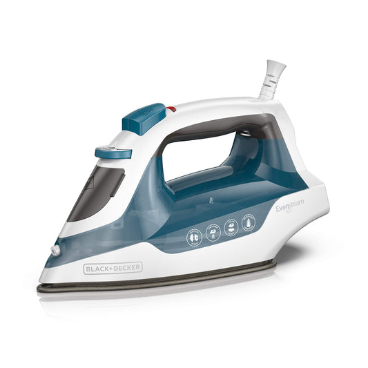 Black+Decker IR06VC BLACK+DECKER - Plancha compacta de vapor fácil, suela antiadherente profesional EvenSteam, azul/blanco, IR06VC, azul