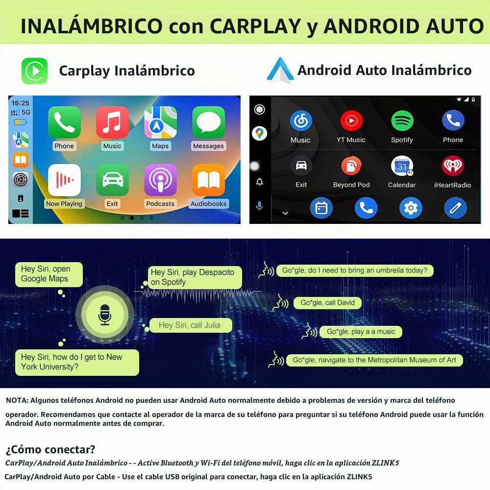 Estéreo para Coche Pyniro Negro con Pantalla 9" y CarPlay para Honda CRV 2007-2011 Android 13