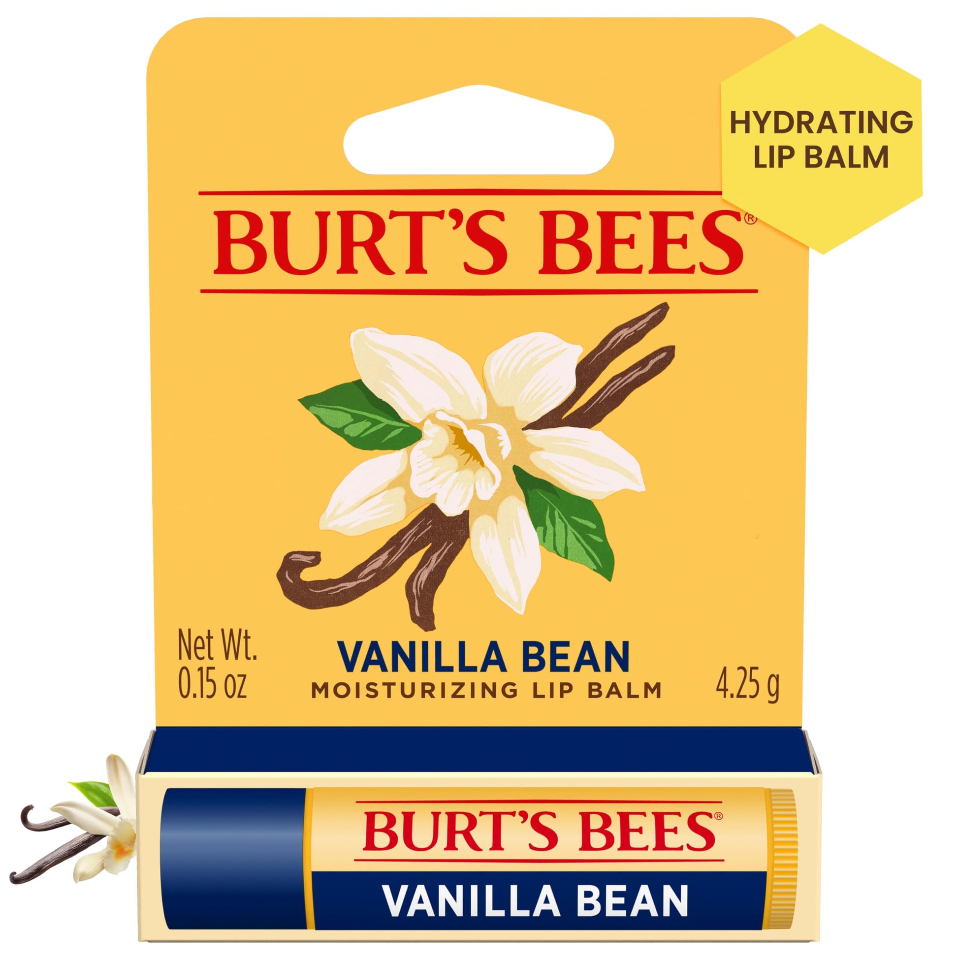 Burt’s Bees Lip Balm, Vanilla Bean Tube, 0.15 Ounce