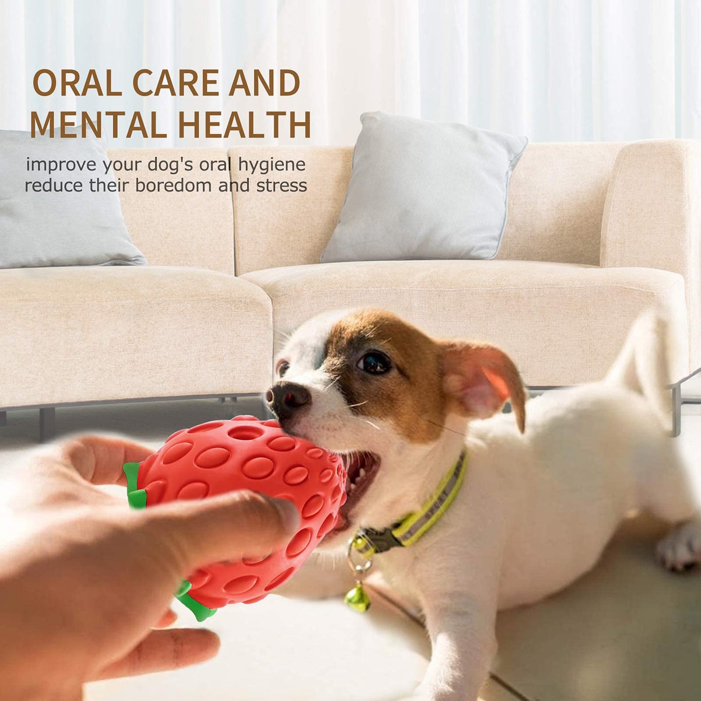 Juguetes para Perros Askhald Fresa Masticables Interactivos para Masticadores Agresivos